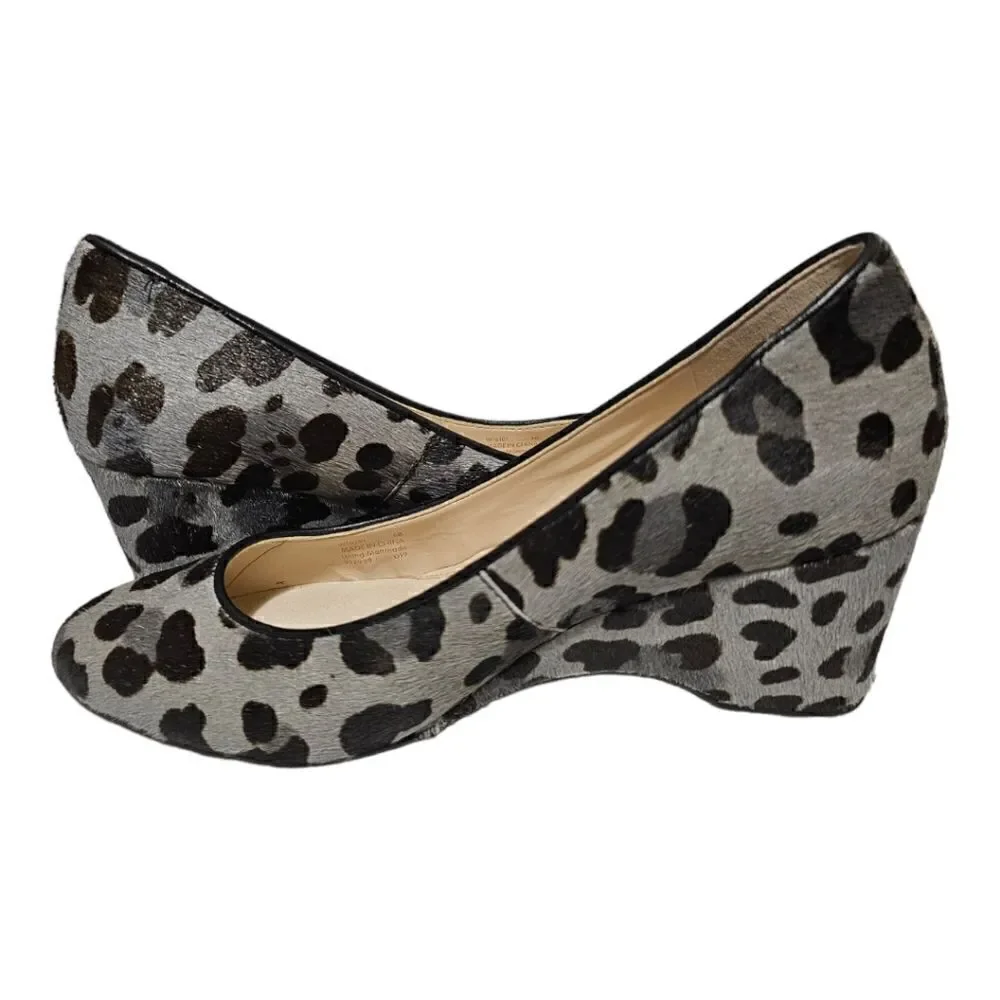 COLE HAAN The Go To Calf Hair Animal Print Wedge Pumps‎ Shoes - Size 6